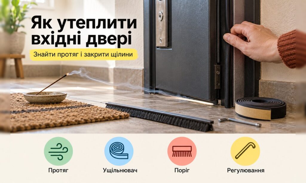 Як утеплити вхідні двері: ущільнювач на коробці металевих дверей