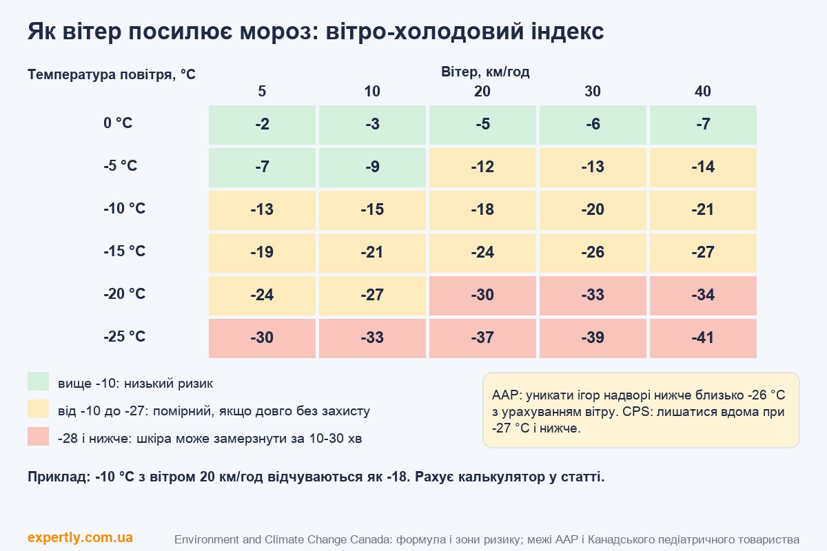 При якій температурі гуляти з дитиною взимку: вітро-холодовий індекс і зони ризику