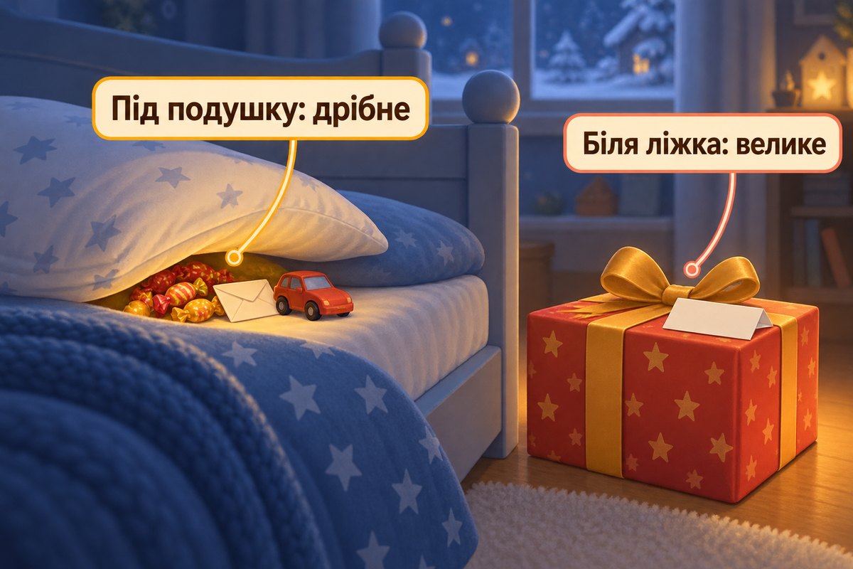 Що подарувати на Миколая: дрібне під подушку, велике біля ліжка з запискою