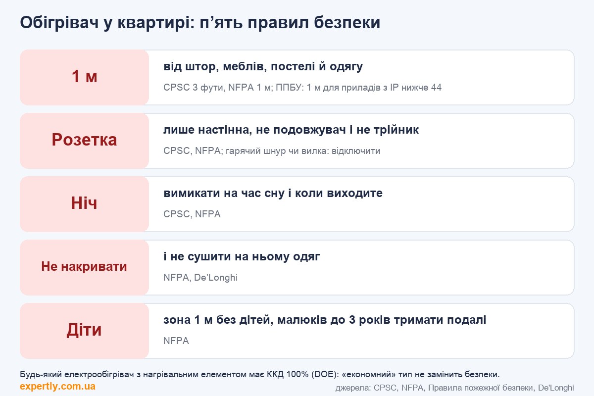 Який обігрівач краще для квартири: пʼять правил безпеки