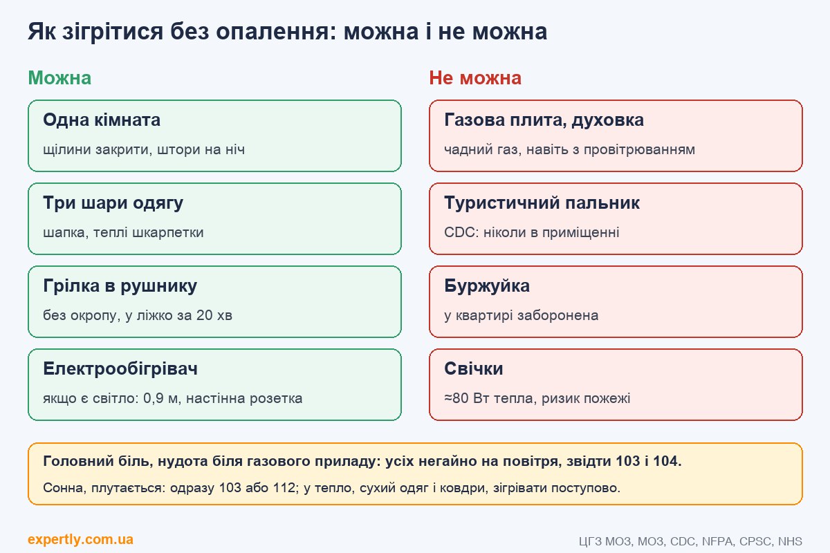 Як зігрітися без опалення: що можна і чого не можна робити вдома