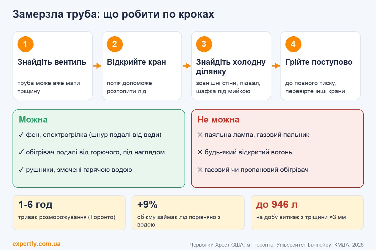 Замерзла труба що робити: кроки і чим можна гріти